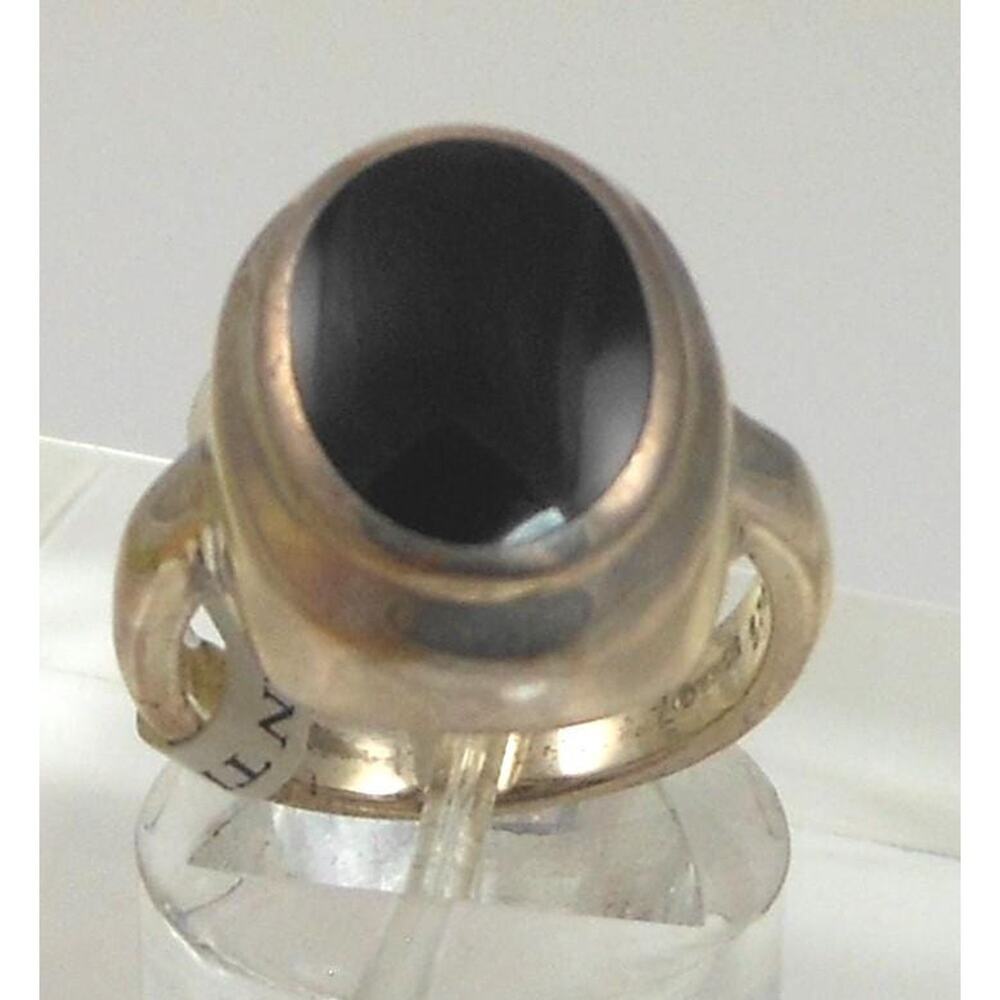 1990s Elegant Vintage Sterling Silver Black Onyx Ring Size 6   925 Thailand New